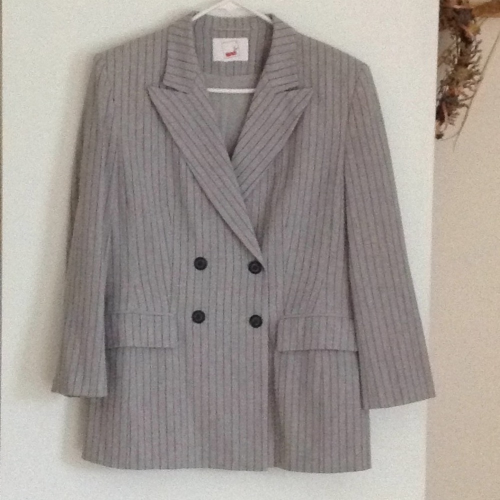 Mondi Virgin Wool Grey/Navy Jacket and Pant Suit
